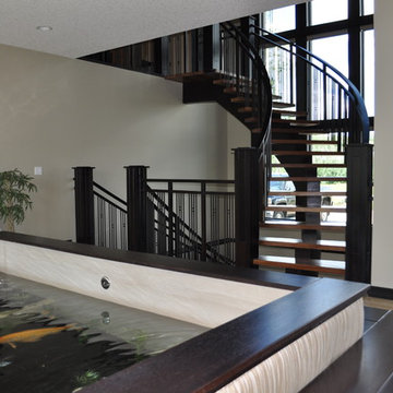 Wenge Freestanding Center Stringer with Cumaru Treads