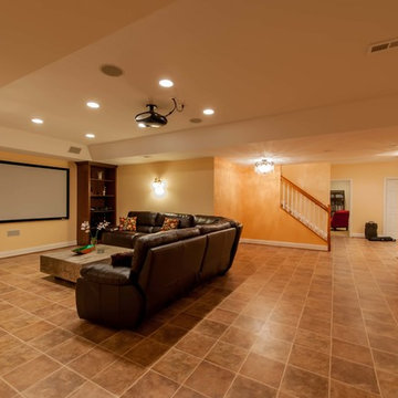 Basement Built for Entertainment in Clifton, Virginia