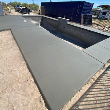 Brushed Finish Concrete Pool Deck