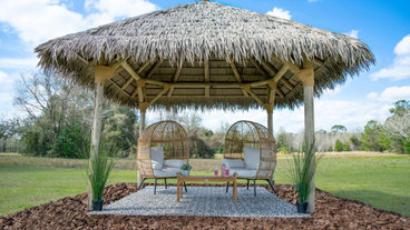 Backyard Living With Thatched Roof Gazebo - Aarons Outdoor Living