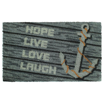Multi Machine Tufted Hope, Live, Love, Laugh Doormat, 18" x 30"