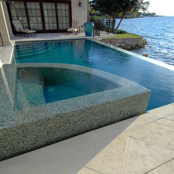 Key Largo 1, FL Residential Pool & Spa Combo, Infinity Edge with Water Features