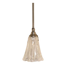 Toltec Lighting Stem Mini Pendant, 5.5" Italian Ice Glass