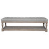 Athena Bench, White and Frost Gray