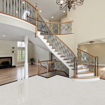 White Cork Flooring in a foyer area