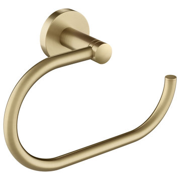 Elie Bathroom Towel Ring, Brushed Gold
