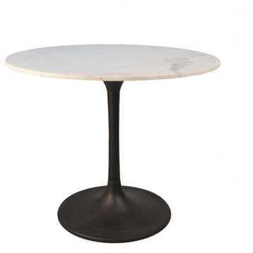 The Milo Dining Table, 36”, Black Base, Midcentury, Round