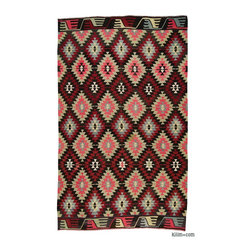 Vintage Afyon Kilim Rug - Rugs