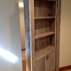 Custom Reclaimed Wood Murphy Barn Door Bookshelf - Interior Doors