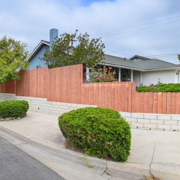 Camarillo Retaining Wall, CMU Block Wall, Wood Fencing