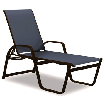 Aruba II 4-Position High Bed Chaise, Textured Kona, Augustine Denim