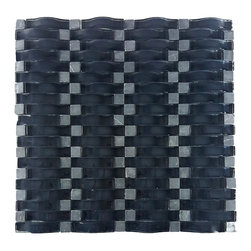 GBM Manufacturing - Wave 12 in x 12.4 in Glass & Stone 3D Mosaic in Crepusculo - Mosaic Tile