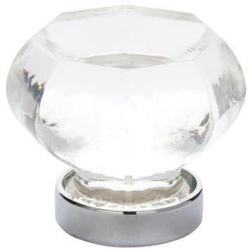 Emtek 86011 Crystal And Porcelain 1-1/4 Inch Geometric Cabinet - Polished
