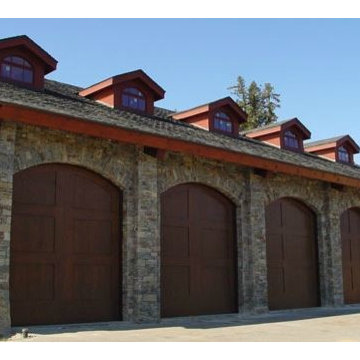 Stained Wood Carriage Garage Doors
