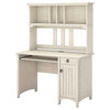 Salinas Mission Style Desk With Hutch, Antique White