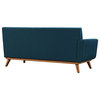 Modway Engage Left-Arm Upholstered Fabric and Wood Loveseat in Azure Blue