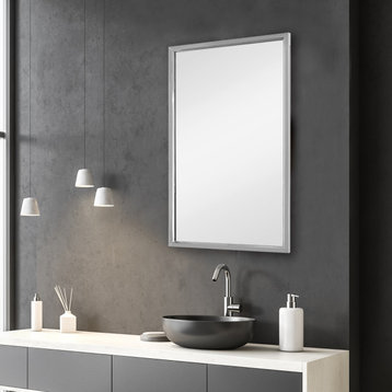 30" Industrial Gray Rectangle Mirror