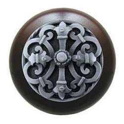 Inviting Home Inc. - Chateau Walnut Wood Knob, Antique-Style Pewter - Cabinet And Drawer Knobs