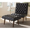 Baxton Studio Annetha Tufted Faux Leather Accent Chair and Ottoman Set