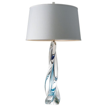 Ocean Twist Table Lamp with Silk Shade