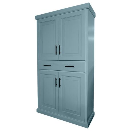 Savannah Solid Wood Kitchen Pantry, Interesting Aqua