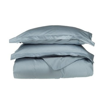 530 Thread Count Solid Duvet Cover & Pillow Sham Bed Set, Light Blue, Full/Queen