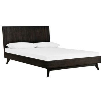 Baly 3 Piece Acacia Queen Loft Bed and Nightstands Bedroom Set