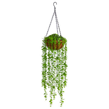 3' Eucalyptus Artificial Plant, Hanging Basket