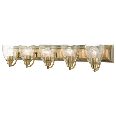 Birmingham Collection 5 Light Antique Brass Vanity Sconce (17075-01)