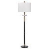 Classic Elegant Black Brass Floor Lamp White Gold Metal Pole Traditional Crystal