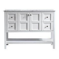 Florence 48" Single Vanity, White, Without Mirror