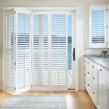 indow Spaces & Palm BeachTM polysatinTM shutters for the kitchen