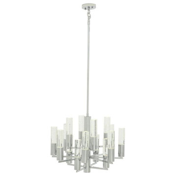 Finesse Decor Acrylic Cylinders Chandelier, 16-Lights, Dimmable
