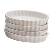Chef's Tools 4-Piece Oval Creme Brelee Ramekin Set, White
