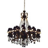 Jet Black Crystal Chandelier With Black Shades