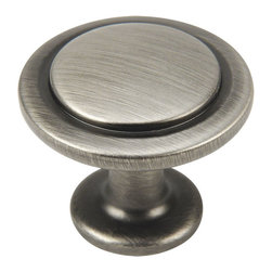 Cosmas - Cabinet Knob, 1-1/4" Diameter, Antique Silver, Set of 10 - Cabinet And Drawer Knobs