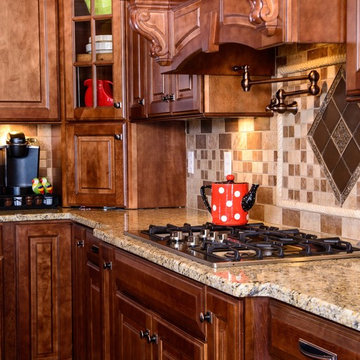 Pull out Spice Drawers in Kitchen with Pot filler