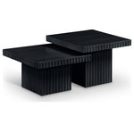 Meridian Furniture - Spencer Oak Veneer Coffee Table, Black, 12" H and 15" H, 2 Piece - Indulge in the allure of the Black Oak Veneer Spencer Modular Coffee Table by Meridian Furniture. Its captivating design and luxurious Black Oak Veneer elevate any space with effortless elegance. Crafted with precision and durability in mind, this stunning piece becomes the focal point of gatherings, fostering moments of connection and warmth. Embrace sophistication and style with the Spencer Modular Coffee Table, a testament to exquisite taste and timeless beauty.