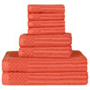 8 Piece Classic Super Absorbent Towel Set, Coral