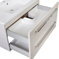 Silhouette 2-Drawer Wall-Mounted Vanity, White Chocolate, 36"