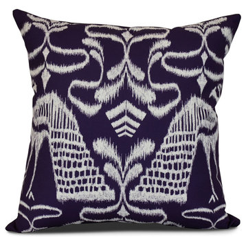 Crown, Animal Print Outdoor Pillow, Purple, 18"x18"