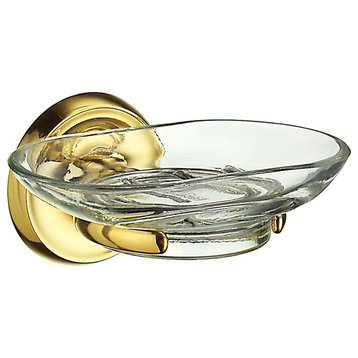 Villa Holder With Glass Soap Dish Polished Brass