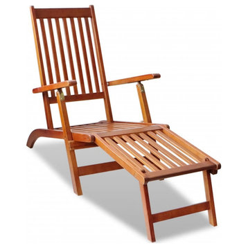 Vidaxl Outdoor Deck Chair With Footrest Solid Acacia Wood