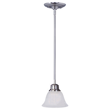 Malaga 1-Light Mini Pendant, Satin Nickel With Frosted Glass