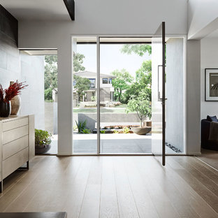 Inspiration for a contemporary entryway in Melbourne.