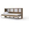 Invento Horizontal Wall Bed with mattress 35.4 x 78.7 inch, Oak Country/White Gl