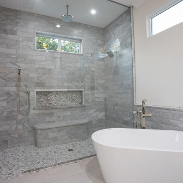 Shades Of White and Gray, Bathroom Renovation in Whittier, CA