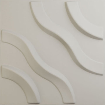 Lane EnduraWall Decorative 3D Wall Panel, 11.875"Wx11.875"H, Satin Blossom White