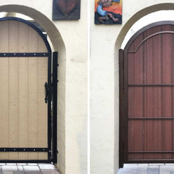 Before & After - Iron & Wood Gate by First Impression Ironworks - Home Safety And Security
