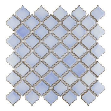 Hudson Tangier Porcelain Mosaic Floor and Wall Tile, Frost Blue